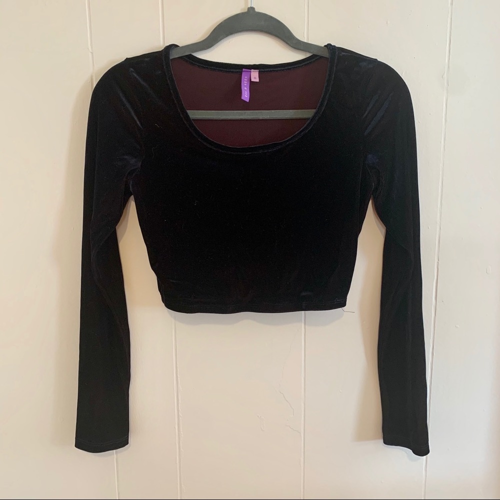 ✨😍Velvet long sleeve crop